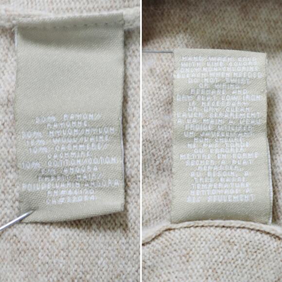 Anthropologie Size S Ruffle Knit Sweater Dress Wool Cashmere Cream - Picture 7 of 9